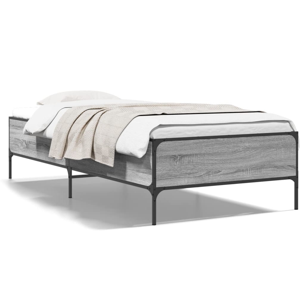 Bed Frame without Mattress Grey Sonoma 90x200 cm